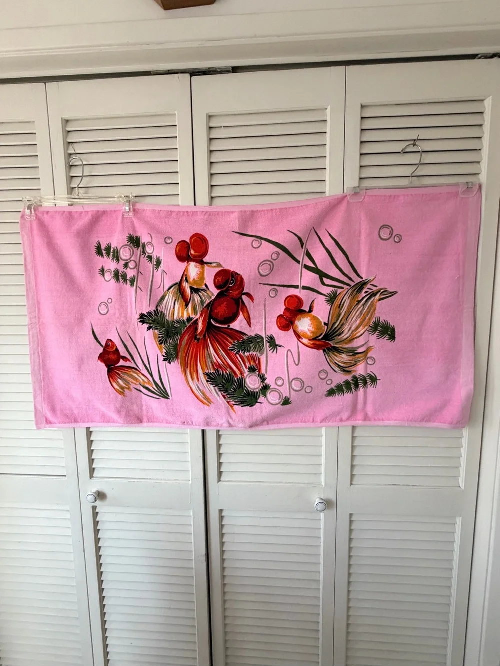 Pink Goldfish Kids Bath Towel - Vibrant Pink 100% Cotton